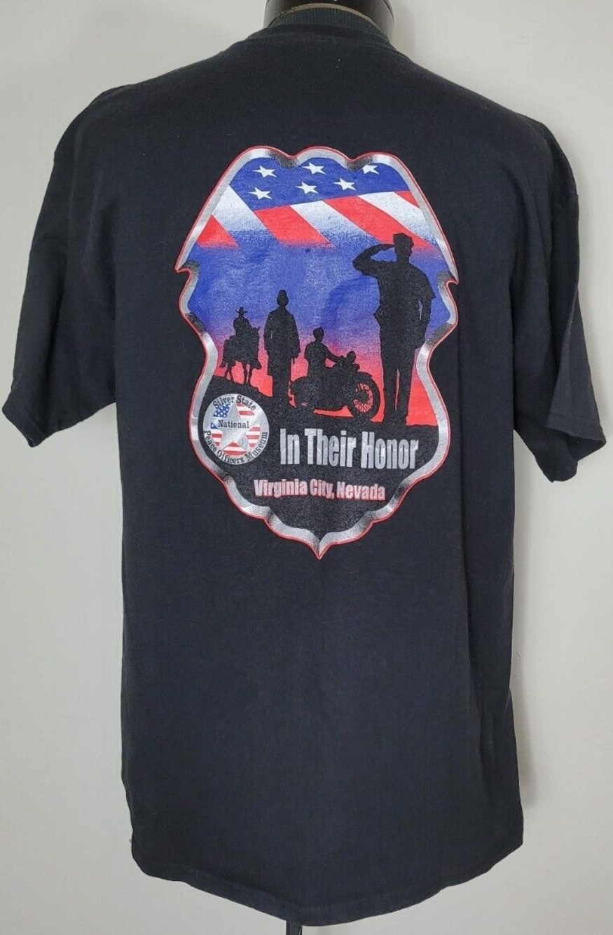 Peace Officers Museum Police Virginia City, Nevada Large Black T-Shirt